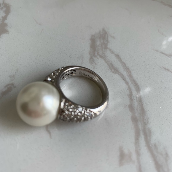 Sterling silver & Faux Pearl Ring - Picture 4 of 9